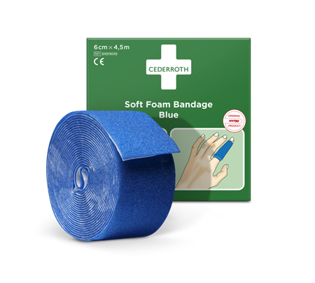 Plåster/Bandage Soft Foam Blå 6cm x 4,5m