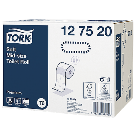 Toalettpapper Tork Mid-size Mjukt Premium T6 27 rl