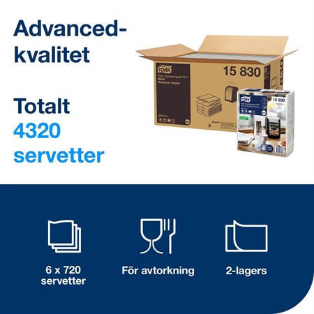Servett Tork N14 Xpressnap Fit Vit 720st/fp