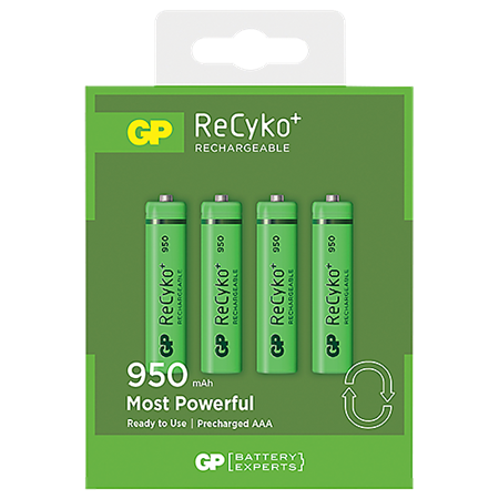 Laddningsbara batterier GP ReCyko+ AAA 4/fp