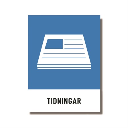 Dekal Återvinning "Tidningar" 140x90mm