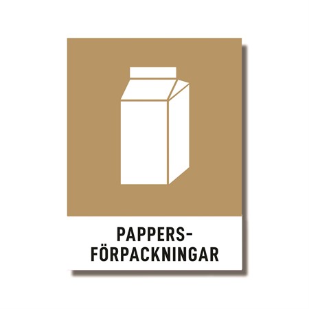 Dekal Återvinning "Pappersförpackningar" 140x90mm