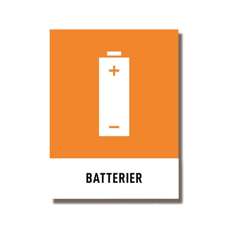 Dekal Återvinning "Batterier" 140x90mm