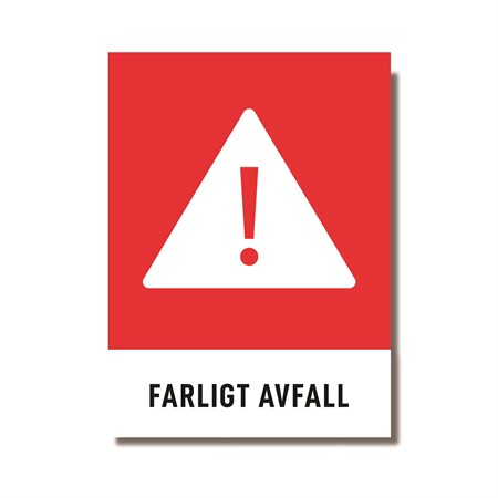 Dekal Återvinning "Farligt Avfall" 140x90mm