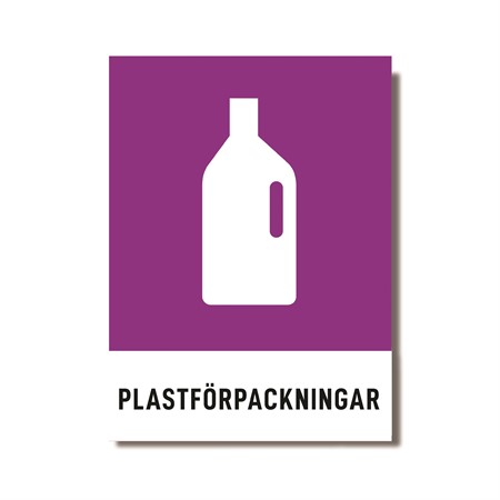 Dekal Återvinning "Plastförpackningar" 140x90mm