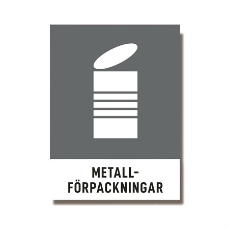 Dekal Återvinning "Metallförpackningar" 140x90mm