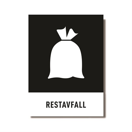 Dekal Återvinning "Restavfall" 140x90mm