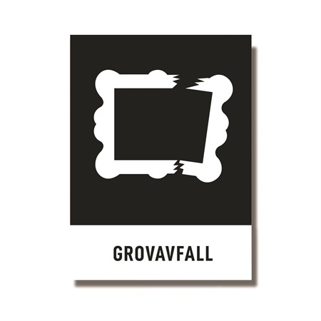 Dekal Återvinning "Grovavfall" 140x90mm