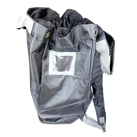 Tvättsäck med axelremmar och bärhandtag