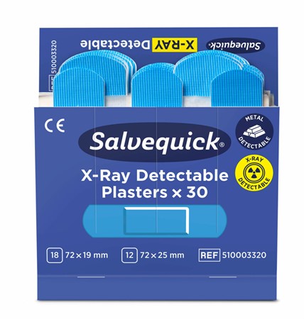 Plåster Salvequick X-Ray Detectable Blå 6 st refiller