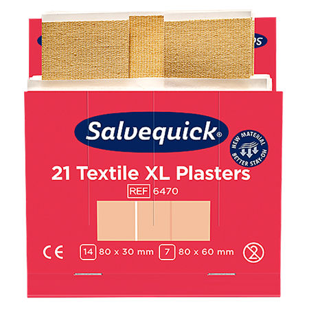 Textilplåster Salvequick XL 6 st refiller/fp