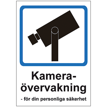 Skylt Kameraövervakning 297x210 mm