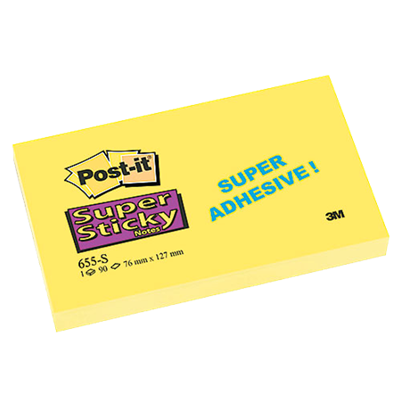 Post-it Super Sticky Notes Yellow 76x127 mm
