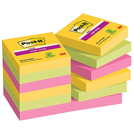 Post-it Carneval Super Sticky Notes 12-pack