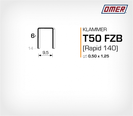 Häftklammer 5000st T50 - 6mm FZB