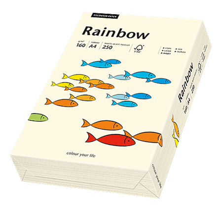 Färgat papper Rainbow A4 160 g creme 250/fp
