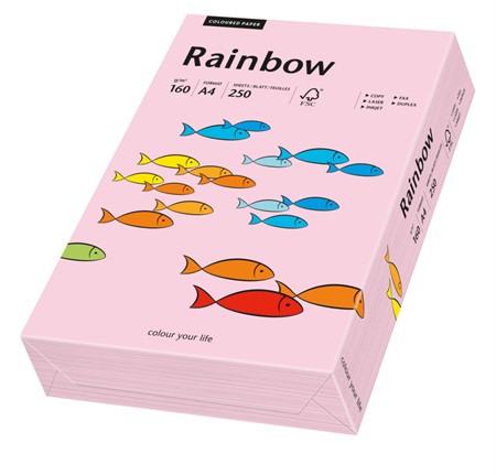 Färgat papper Rainbow A4 160g ljusrosa 250/fp
