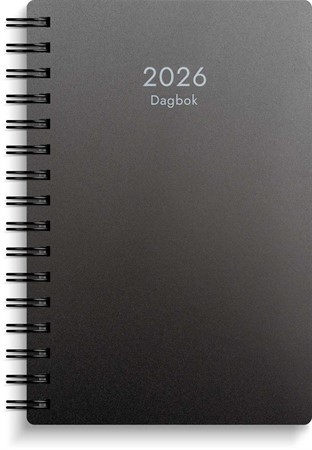 Kalender 2026 Dagbok svart PP-plast