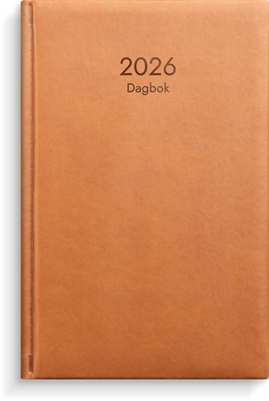 Kalender 2026 Dagbok cognac konstläder