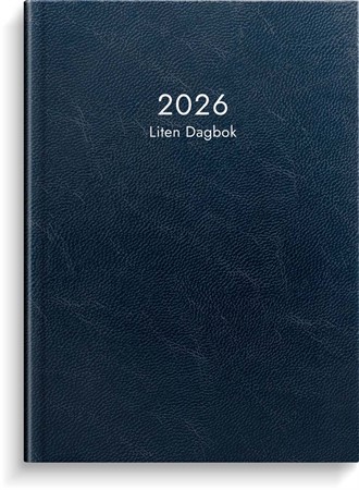Kalender 2026 Liten Dagbok blått konstläder
