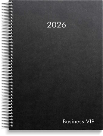 Kalender 2026 Business VIP svart konstläder