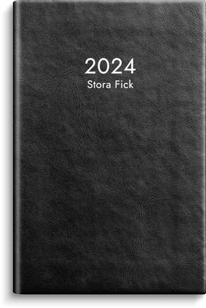 Kalender 2024 Stora Fick svart konstläder