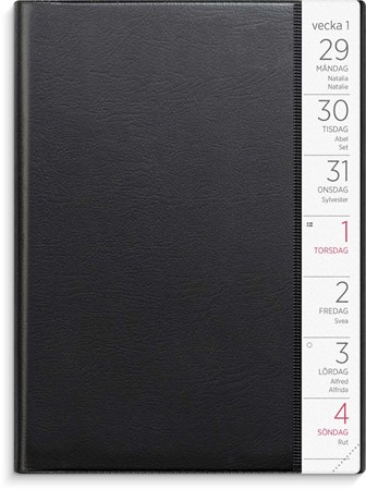 Kalender 2026 Liten Veckokalender svart plast