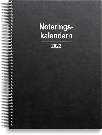 Alm. Noteringskalendern svart konstläder