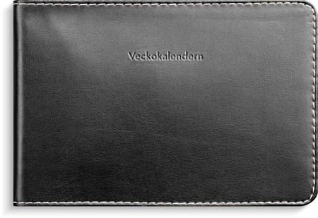Kalender 2026 Veckokalendern svart konstläder
