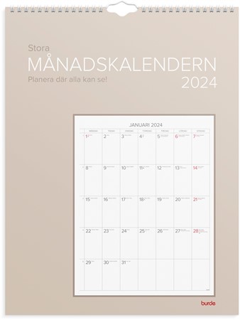 Väggkalender 2024 Stora Månadskalendern
