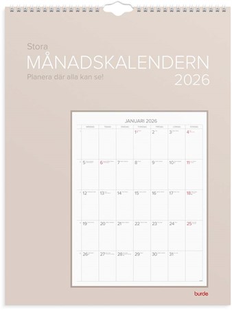 Väggkalender 2026 Stora Månadskalendern