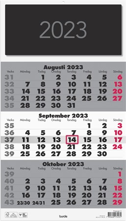 Väggkalender Triplaner Elegant