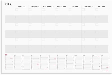 Kalender 2025 Månadsplanering whiteboard