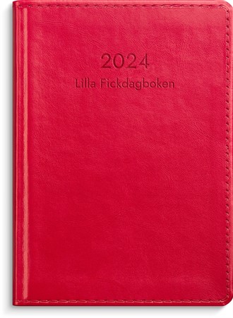 Kalender 2024 Lilla Fickdagboken rött konstläder