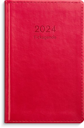 Kalender 2024 Fickagenda rött konstläder