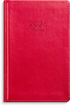 Kalender 2026 Prestige rött konstläder