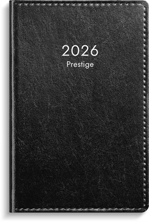 Kalender 2026 Prestige svart konstläder inbunden