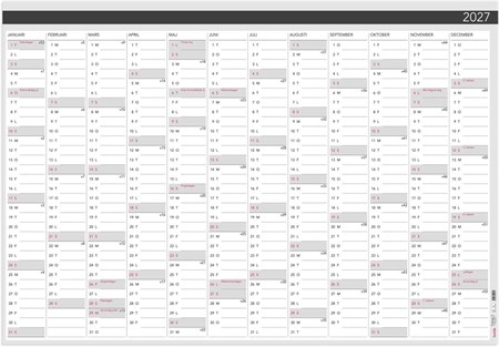 Väggkalender 2027 Väggblad Elegant 980x680 mm