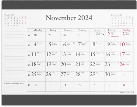Kalender 2024 Musmatta månadsblock