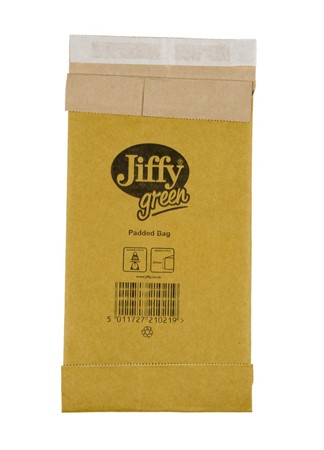Vadderad kuvertpåse 229x135mm Jiffy 0 Remsa