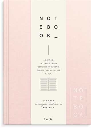 Anteckningsbok Notebook Textile A5 linjerad rosa