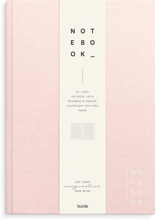 Anteckningsbok Notebook Textile A4 linjerad rosa