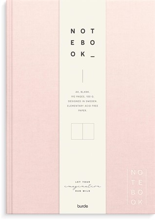 Anteckningsbok Notebook Textile A4 olinjerad rosa