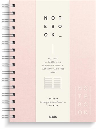 Anteckningsbok Notebook Textile A5 wire-o linjerad rosa