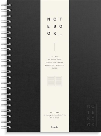 Anteckningsbok Notebook Textile A4 wire-o linjerad svart