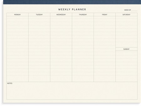 Weekly planner pad Textile