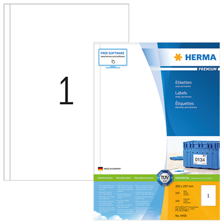 Etiketter Herma Premium 200x297 mm 100/fp