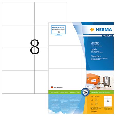 Etiketter Herma Premium 105x74 mm 800/fp