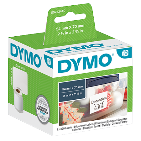 Stor universaletikett Dymo LabelWriter 70x54 mm